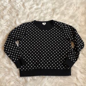 J. Crew Black and White Polka Dot Sweatshirt